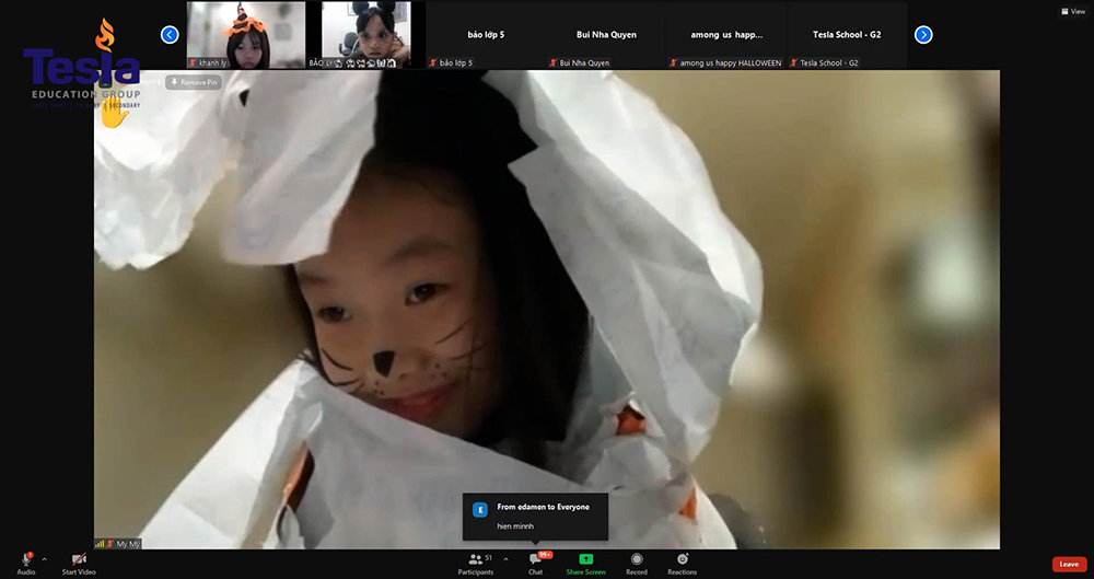 Tesla students excited about Halloween
